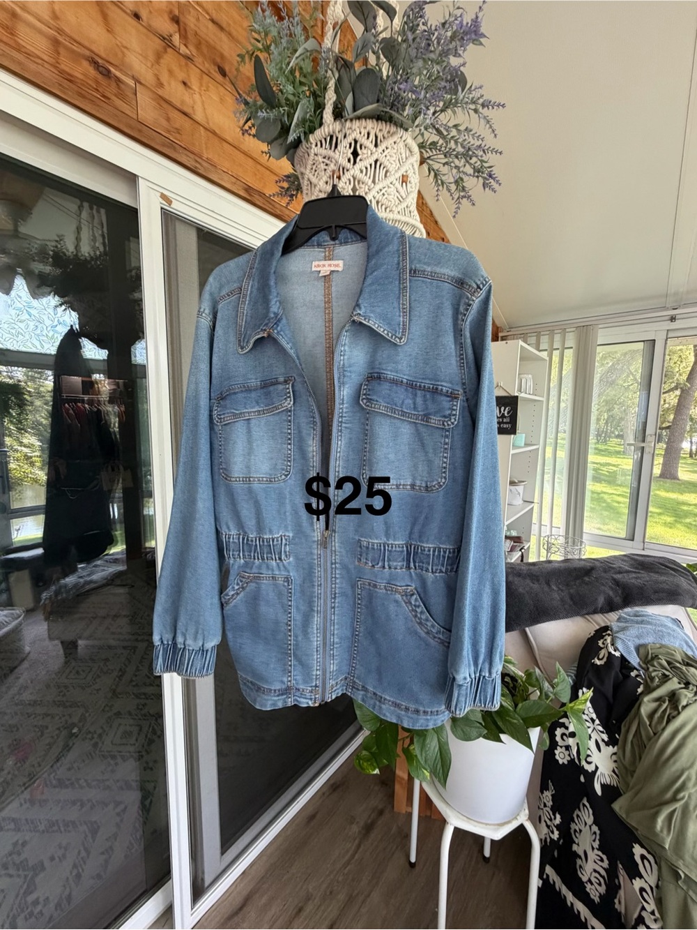 Knox Rose Light Blue Denim Utility Jacket